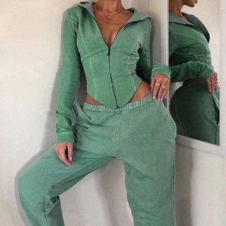 Set: Zip Hoodie + Harem Sweatpants