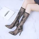 High Heel Lace Tall Boots