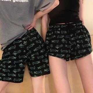 Crocodile Print Couple Shorts