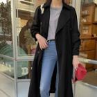 Plus Size Raglan Belted Long Trench Coat