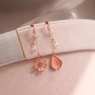 Non-matching 925 Sterling Silver Sakura & Petal Dangle Earring