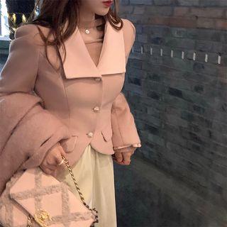 Contrast Collar Button Jacket