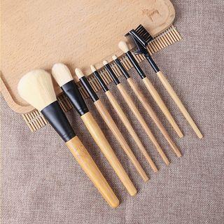 Set Of 8: Makeup Brush Set Of 8 - Light Brown - One Size