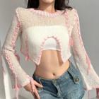 Lace Up Asymmetrical Cropped Sweater