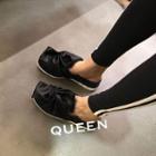 Genuine-leather Bow-tied Loafers