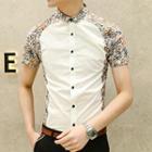 Short-sleeve Floral Patterned Shirt