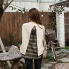 Inset Plaid Shirt Tie-back Pullover