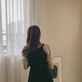 Flared Knitted Pinafore Dress