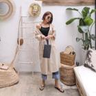 Open-front Linen Long Cardigan With Sash