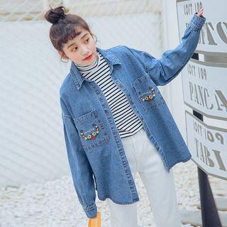 Embroidery Washed Denim Shirt