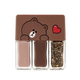 Missha - Self Nail Salon Nail Kit #01 Brown (line Friends Edition) 4ml X 3pcs