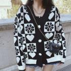 Floral Cardigan Black & White - One Size