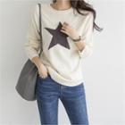 Star Patterned Lightweight Knit Top