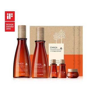 The Saem - Chaga Anti-wrinkle Skin Care Set: Skin 160ml + 20ml + Emulsion 140ml + 20ml + Cream 8ml