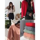 Colored Wool Blend Furry-knit Cardigan