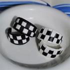 Check Faux Leather Open Hoop Earring