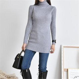 Wool Blend Ribbed Knit Top