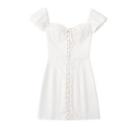Cap-sleeve Lace-up A-line Dress