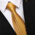 Striped Neck Tie Zsld002 - Stripe - Yellow - One Size