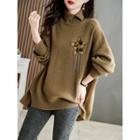 Turtleneck Star Embroidered Sweater
