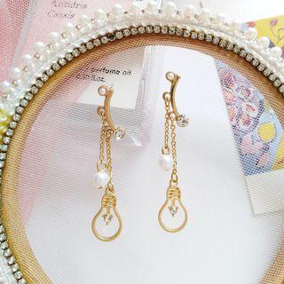 Rhinestone Light Bulb Dangle Earring 1 Pair - Stud Earrings - One Size