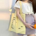 Lettering Tote Bag Lettering - Light Yellow - One Size