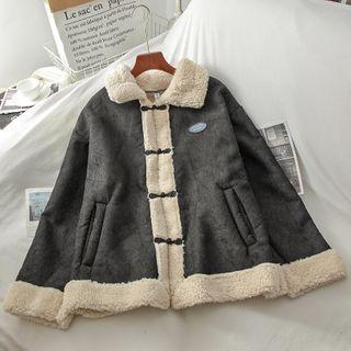 Faux Shearling Coat Black - One Size