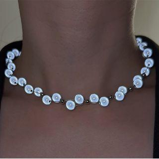 Fluorescent Bead Alloy Choker Fluorescent - One Size