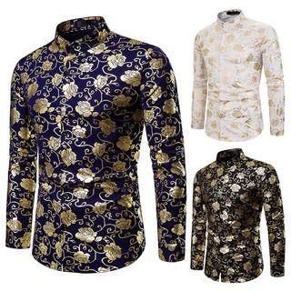 Long-sleeve Rose Print Shirt