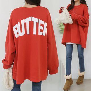 Drop-shoulder Letter Oversize T-shirt