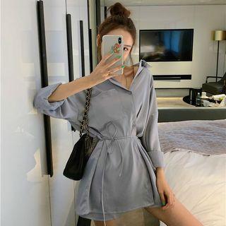 Set: Plain Long-sleeve Shirt + Shorts