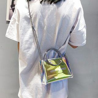 Transparent Crossbody Bag With Lettering Pouch