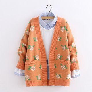 Rose Patterned Cardigan