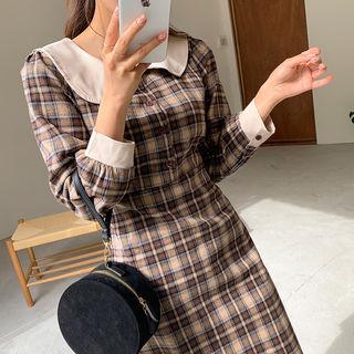 Round-collar Plaid Dress
