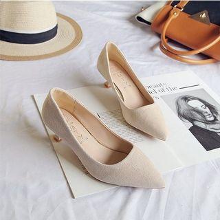 Pointed Knitted Heel Pumps
