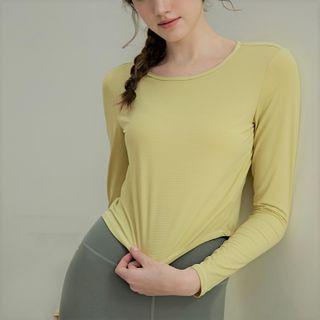 Long-sleeve Tie-back Sports Top