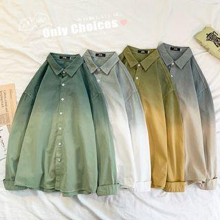 Dip-dyed Button-down Casual Shirt