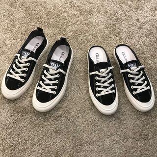 Canvas Lace-up Sneakers / Mule Sneakers