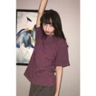 Elbow-sleeve T-shirt Purple - One Size