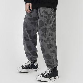 Cow Patterned Harem Jeans