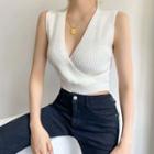Sleeveless Wrapped Knit Top