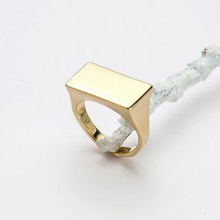 Rectangle Alloy Open Ring Gold - One Size