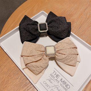 Shirred Bow Fabric Hair Clip