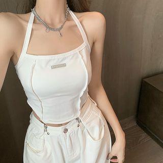 Halter Crop Top White - One Size
