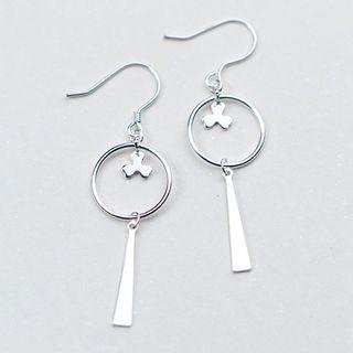 925 Sterling Silver Clover Drop Earring
