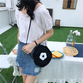 Flower Cotton Round Crossbody Bag