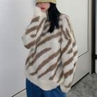 Striped Color-block Knit Sweater
