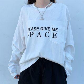 Long-sleeve Lettering T-shirt / High-waist Cargo Pants