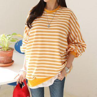 Stripe Over-fit Sweatshirt