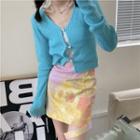 Lace Trim Camisole / Cardigan / Tie Dye Mini Pencil Skirt